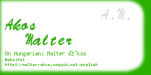 akos malter business card
